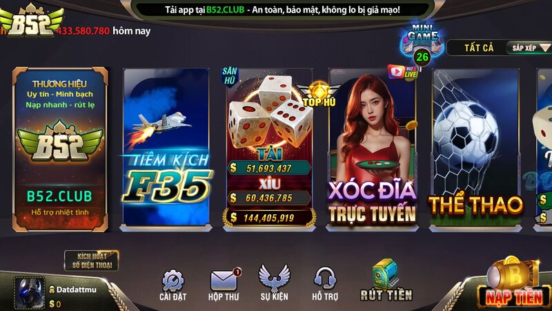 Cổng game B52CLUB đẳng cấp
